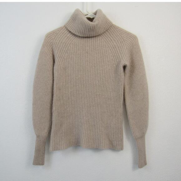 Cashmere by Bloomingdale's XS Champagne Turtleneck Sweater 2-Ply Cashmere - Picture 1 of 6